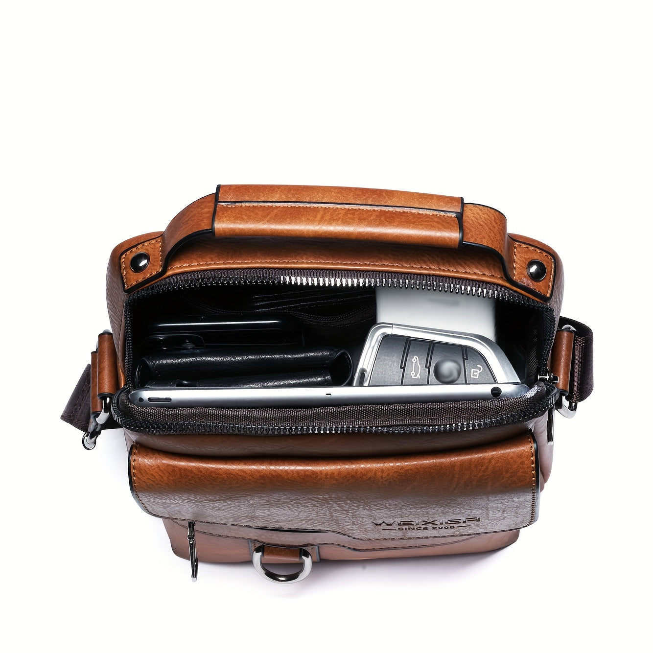 Borsa a Tracolla Uomo in Pelle PU con Porta Carte e Portafoglio