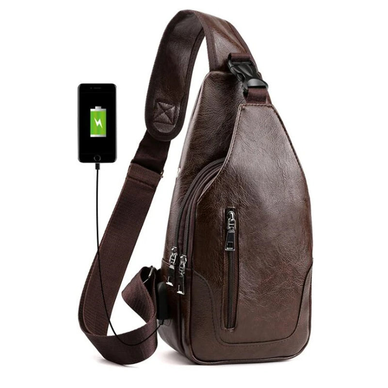 Borsa a Tracolla Uomo in Pelle - Marsupio Vintage Crossbody
