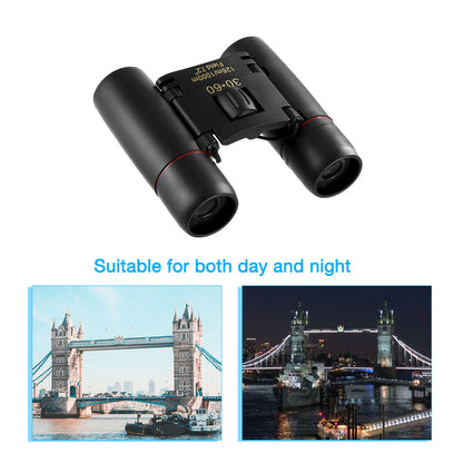 Binocolo Compatto 30x60 Professionale Pieghevole con Custodia