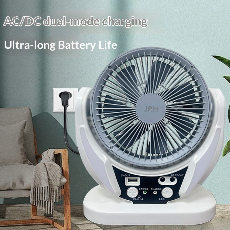 Ventilatore Solare da Scrivania con Ricarica USB e Lampada LED