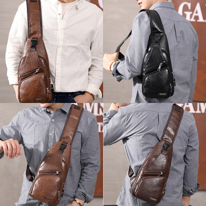 Borsa a Tracolla USB Uomo con Ricarica - Zaino Messenger Antifurto