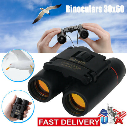Binocolo Compatto 30x60 Professionale Pieghevole con Custodia