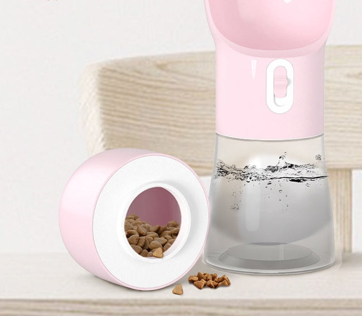 Dispenser Acqua Portatile per Cani 2in1 - Borraccia Viaggio con Contenitore Cibo