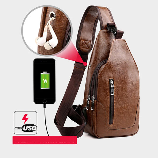 Borsa a Tracolla Uomo in Pelle - Marsupio Vintage Crossbody