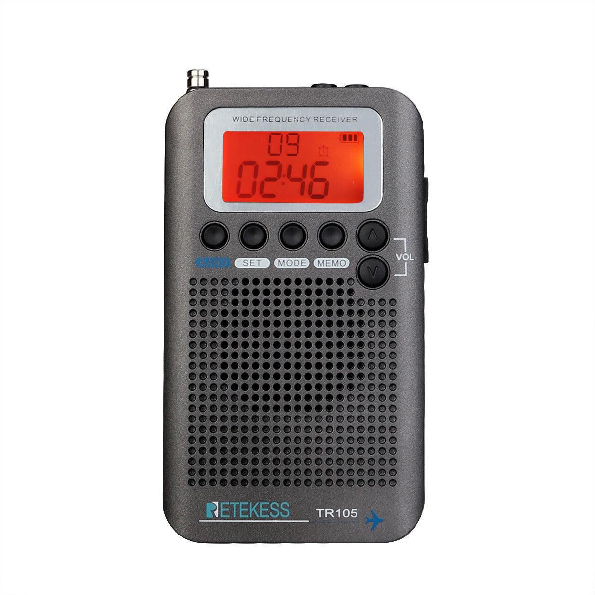 Radio Portatile Multibanda Digitale - Banda Aviazione AIR, FM, AM, SW, CB, VHF - 300 Canali Memorizzabili