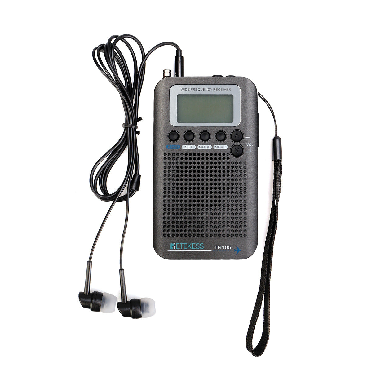 Radio Portatile Multibanda Digitale - Banda Aviazione AIR, FM, AM, SW, CB, VHF - 300 Canali Memorizzabili
