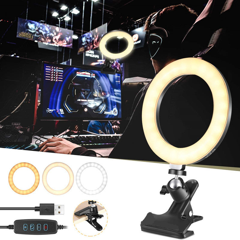 Ring Light Professionale con Clip da Tavolo - Luce LED Regolabile