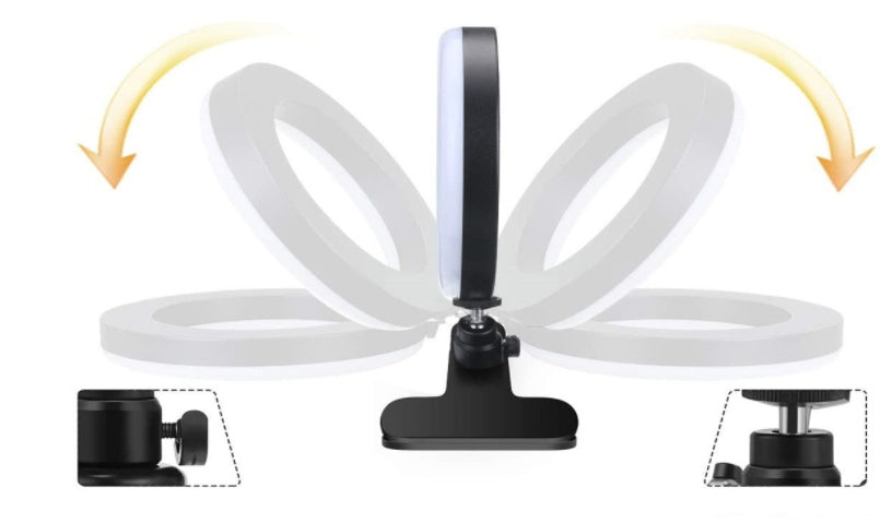 Ring Light Professionale con Clip da Tavolo - Luce LED Regolabile
