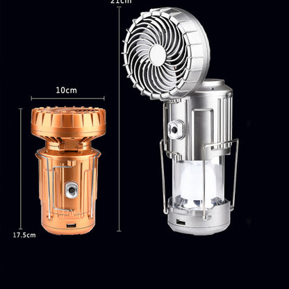 Lanterna Campeggio Solare LED con Ventilatore Ricaricabile