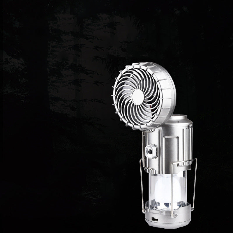 Lanterna Campeggio Solare LED con Ventilatore Ricaricabile
