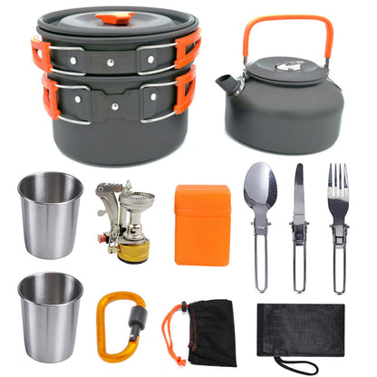 Set Pentole Camping Alluminio 2-3 Persone - Kit Cucina Outdoor Trekking