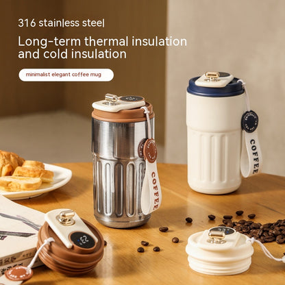 Borraccia Termica Smart Digitale 450ml - Bottiglia Acciaio Inox con Display Temperatura
