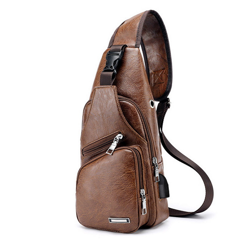 Borsa a Tracolla USB Uomo con Ricarica - Zaino Messenger Antifurto