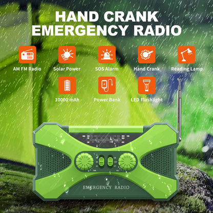 Radio Emergenza Solare Ricaricabile - Torcia LED e Power Bank 10000mAh