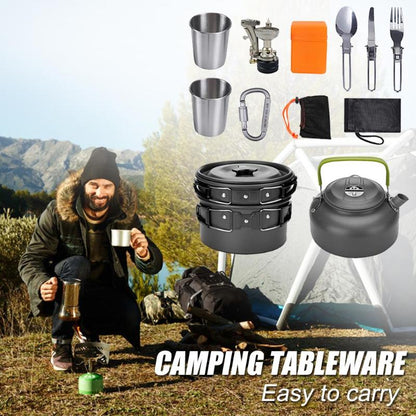 Set Pentole Camping Alluminio 2-3 Persone - Kit Cucina Outdoor Trekking