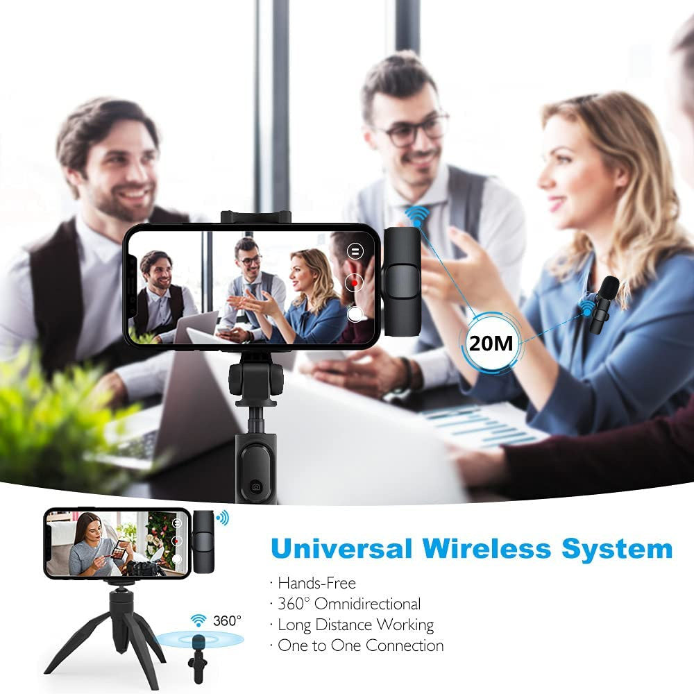 Microfono Wireless Lavalier per iPhone e Android - Audio Professionale