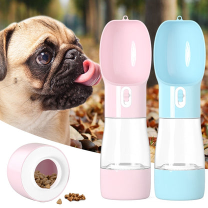 Dispenser Acqua Portatile per Cani 2in1 - Borraccia Viaggio con Contenitore Cibo