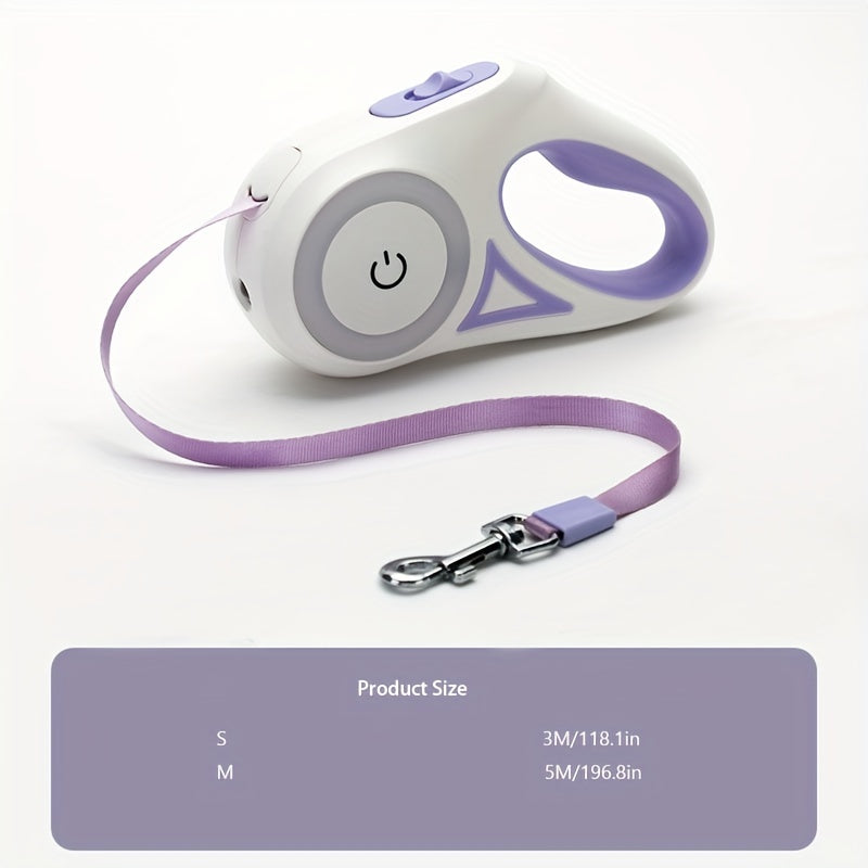 Guinzaglio Retrattile con Luce LED per Cani e Gatti 3M/5M