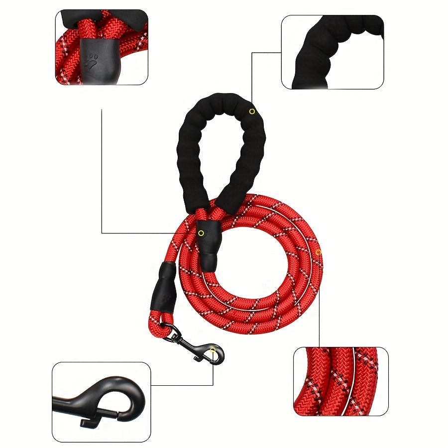 Guinzaglio Riflettente per Cani con Manico Imbottito 1.5m