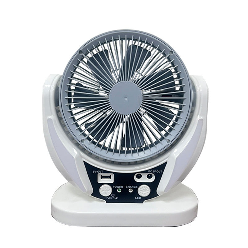 Ventilatore Solare da Scrivania con Ricarica USB e Lampada LED