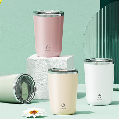 Tazza Termica Automatica | Miscelatore Magnetico USB Type-C, in Acciaio Inox,Ideale per Caffè,Latte e Integratori.