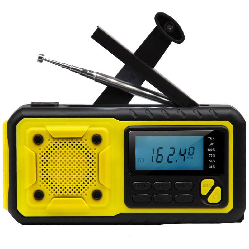 Radio Emergenza Solare 4000mAh con Manovella - Display Digitale, Power Bank e Torcia LED