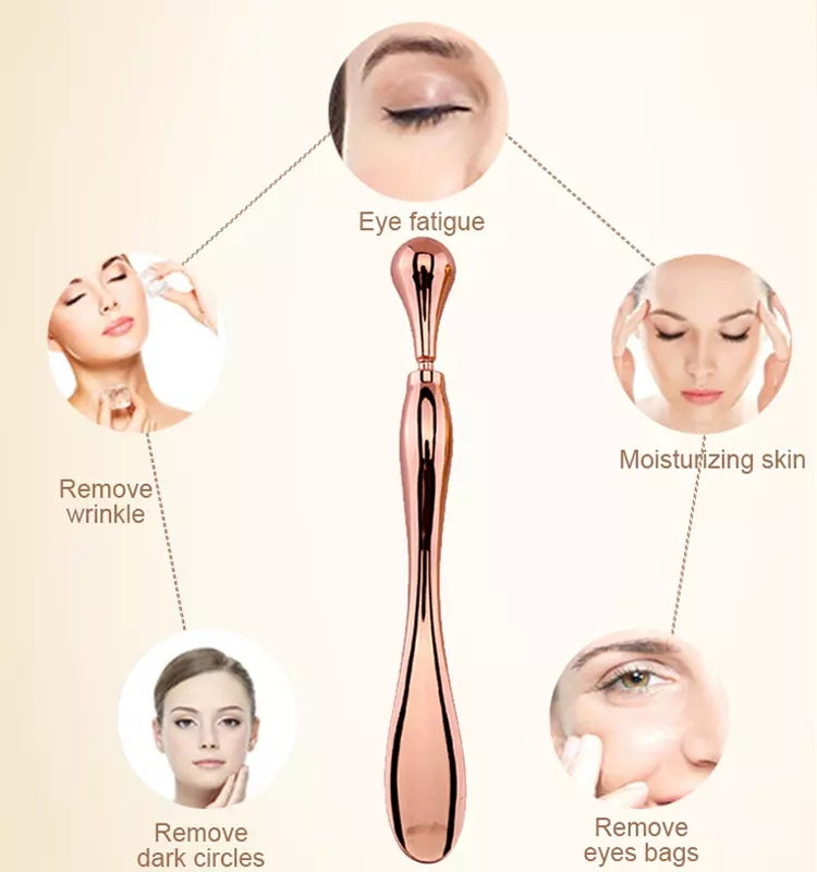 Massaggiatore Occhi 2-in-1 con Spatola Crema in Lega di Zinco