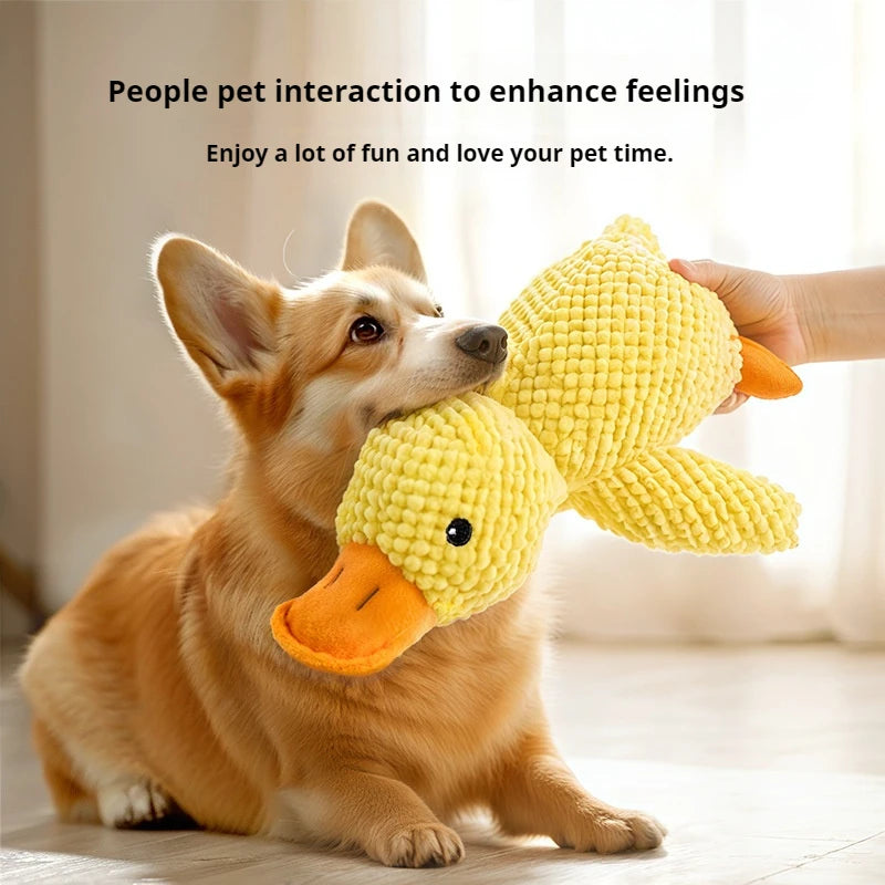 Giocattolo Anatra Peluche per Cani - Anti-Stress con Squeaker