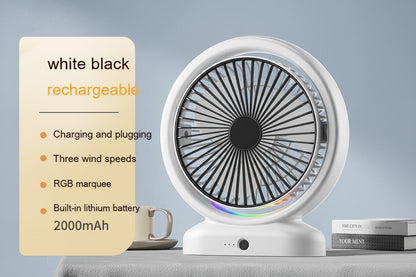 Ventilatore da Scrivania USB Ricaricabile Silenzioso