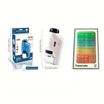 Microscopio Tascabile per Bambini con Luce LED 60X-120X