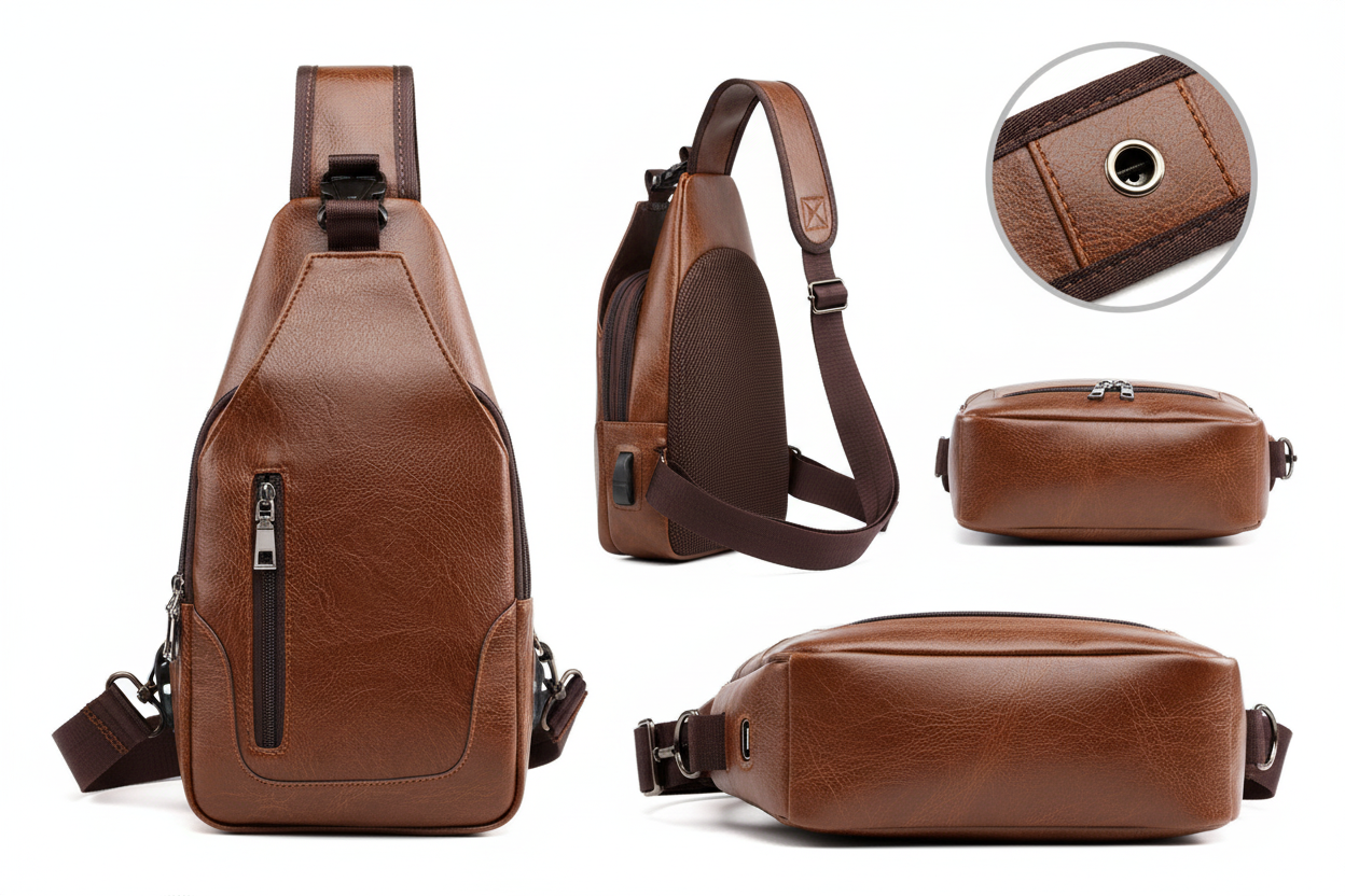 Borsa a Tracolla Uomo in Pelle - Marsupio Vintage Crossbody