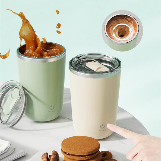 Tazza Termica Automatica | Miscelatore Magnetico USB Type-C, in Acciaio Inox,Ideale per Caffè,Latte e Integratori.