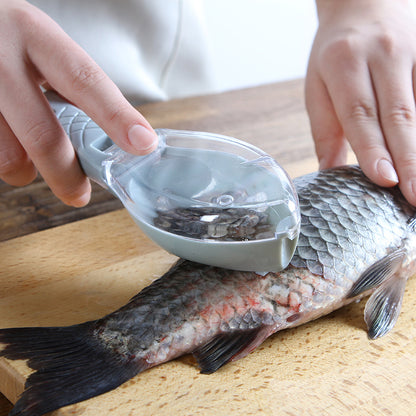 Squamapesce Professionale con Coperchio - Design a Pesce per Cucina