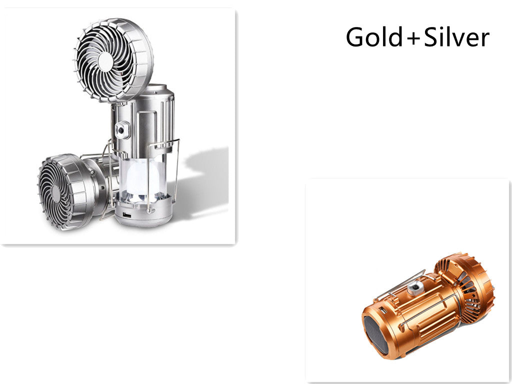 Lanterna Campeggio Solare LED con Ventilatore Ricaricabile
