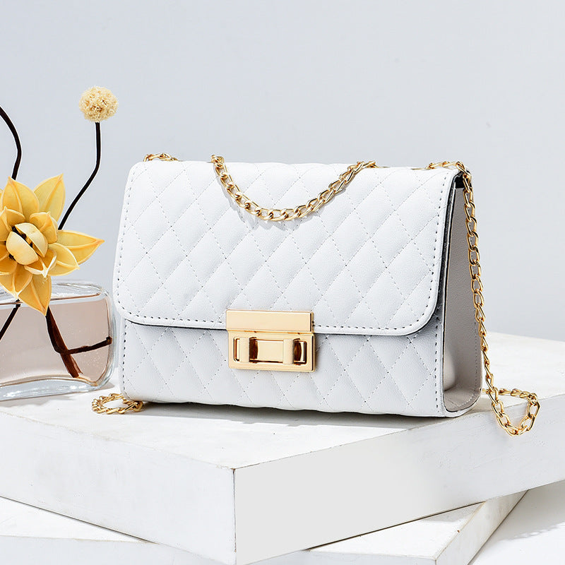 Borsa a Tracolla Trapuntata con Catena - Mini Bag Elegante Donna