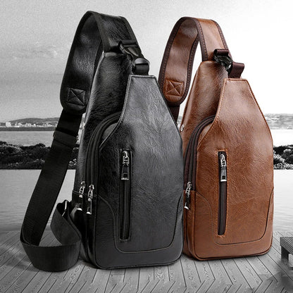 Borsa a Tracolla Uomo in Pelle - Marsupio Vintage Crossbody