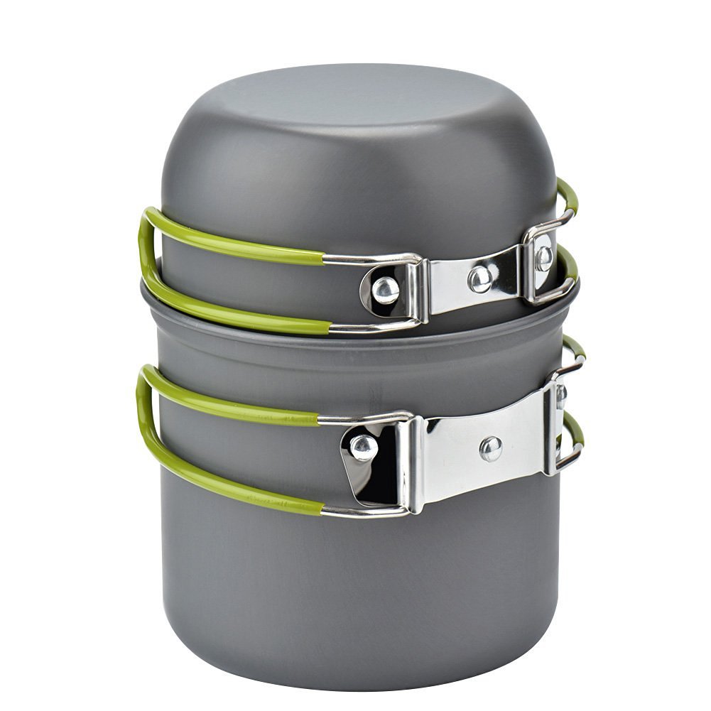 Set Pentole Camping Alluminio 2-3 Persone - Kit Cucina Outdoor Trekking