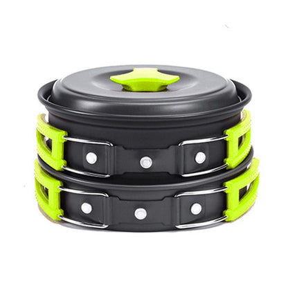 Set Pentole Camping Alluminio 2-3 Persone - Kit Cucina Outdoor Trekking