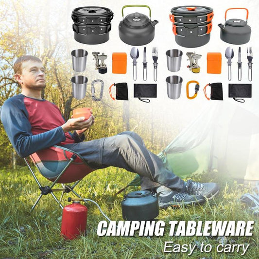 Set Pentole Camping Alluminio 2-3 Persone - Kit Cucina Outdoor Trekking