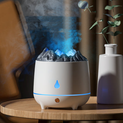 Umidificatore Vulcano con Effetto Fiamma - Diffusore Aromaterapia LED Design Creativo