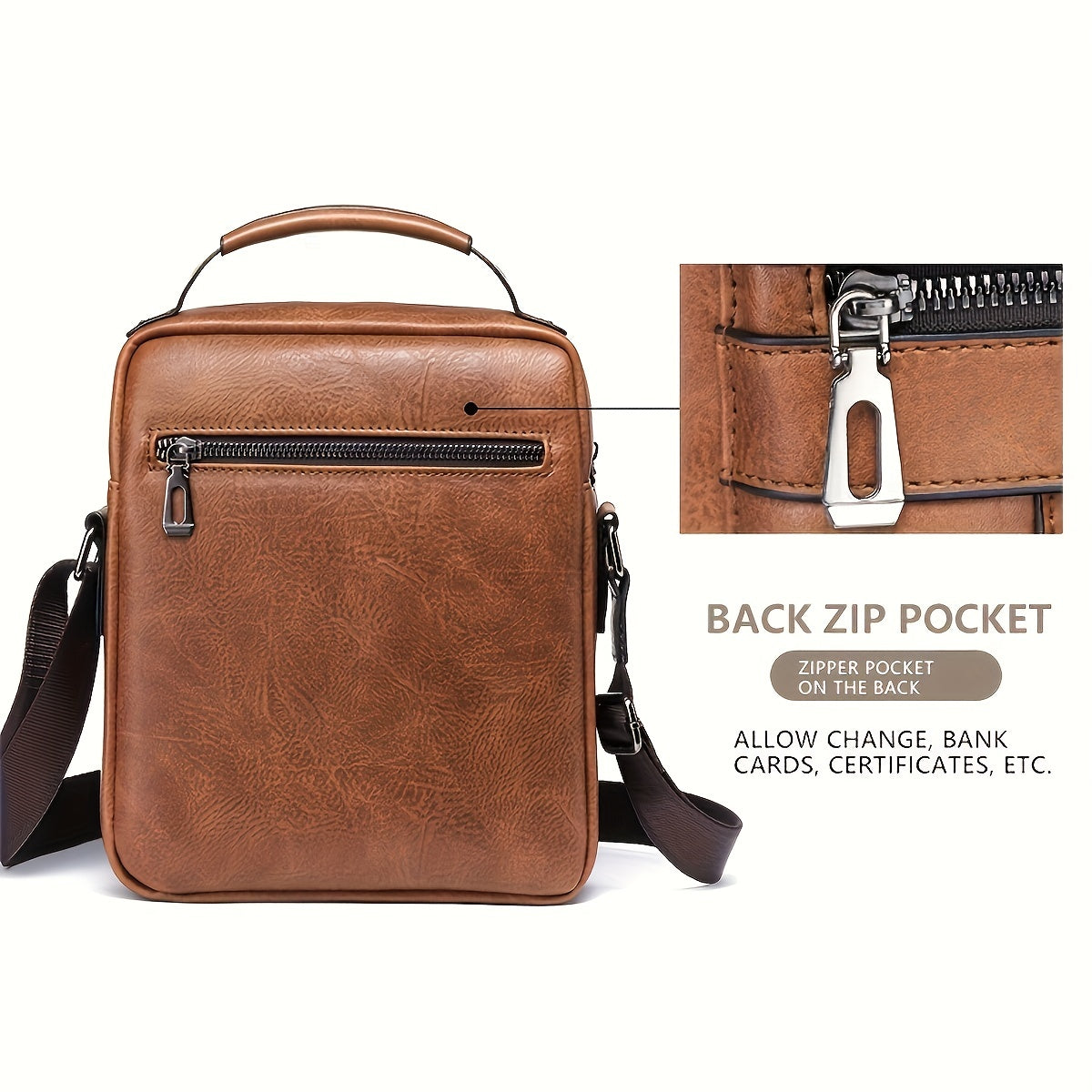 Borsa a Tracolla Uomo in Pelle PU con Porta Carte e Portafoglio