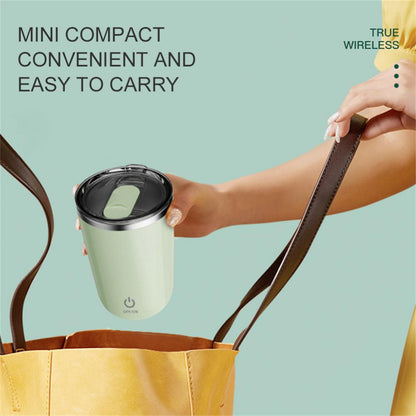 Tazza Termica Automatica | Miscelatore Magnetico USB Type-C, in Acciaio Inox,Ideale per Caffè,Latte e Integratori.
