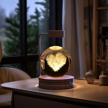 Lampada Notturna Sfera Cristallo 3D - Luce LED USB Decorativa da Comodino