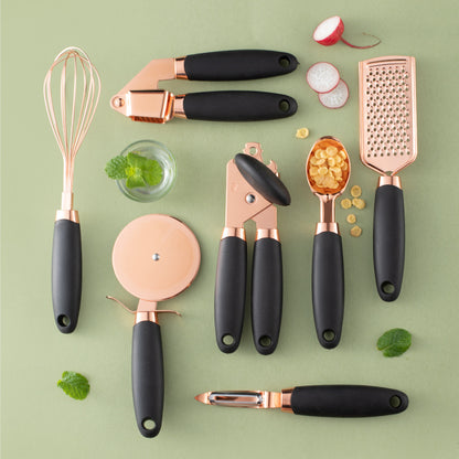 Set Utensili Cucina Acciaio Inox 7 Pezzi con Supporto - Rose Gold