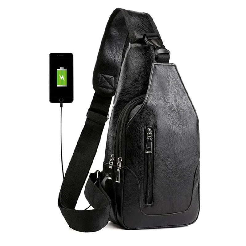 Borsa a Tracolla Uomo in Pelle - Marsupio Vintage Crossbody
