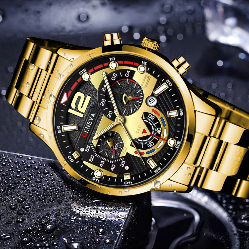 Set Uomo Orologio + Collana Croce + Bracciale - Kit Accessori Eleganti Coordinati