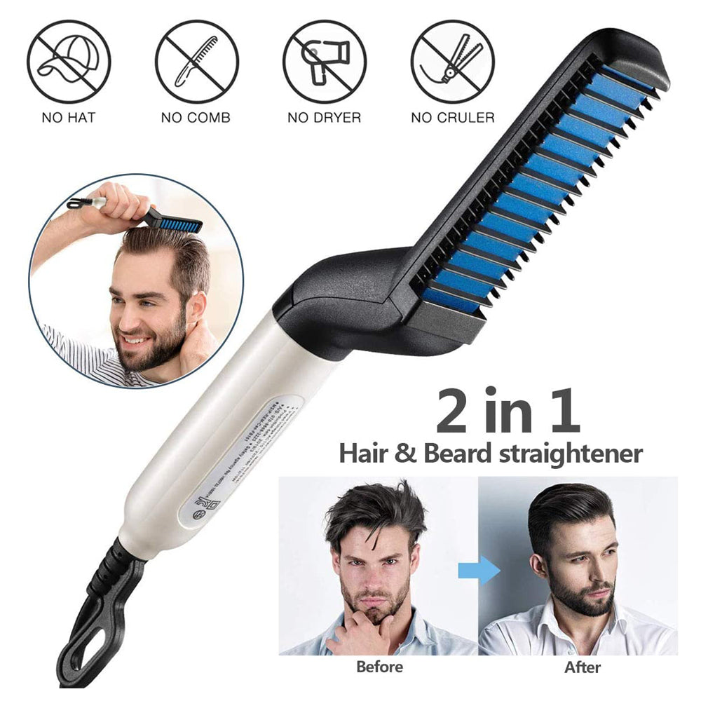 Spazzola Lisciante Elettrica Professionale per Capelli e Barba