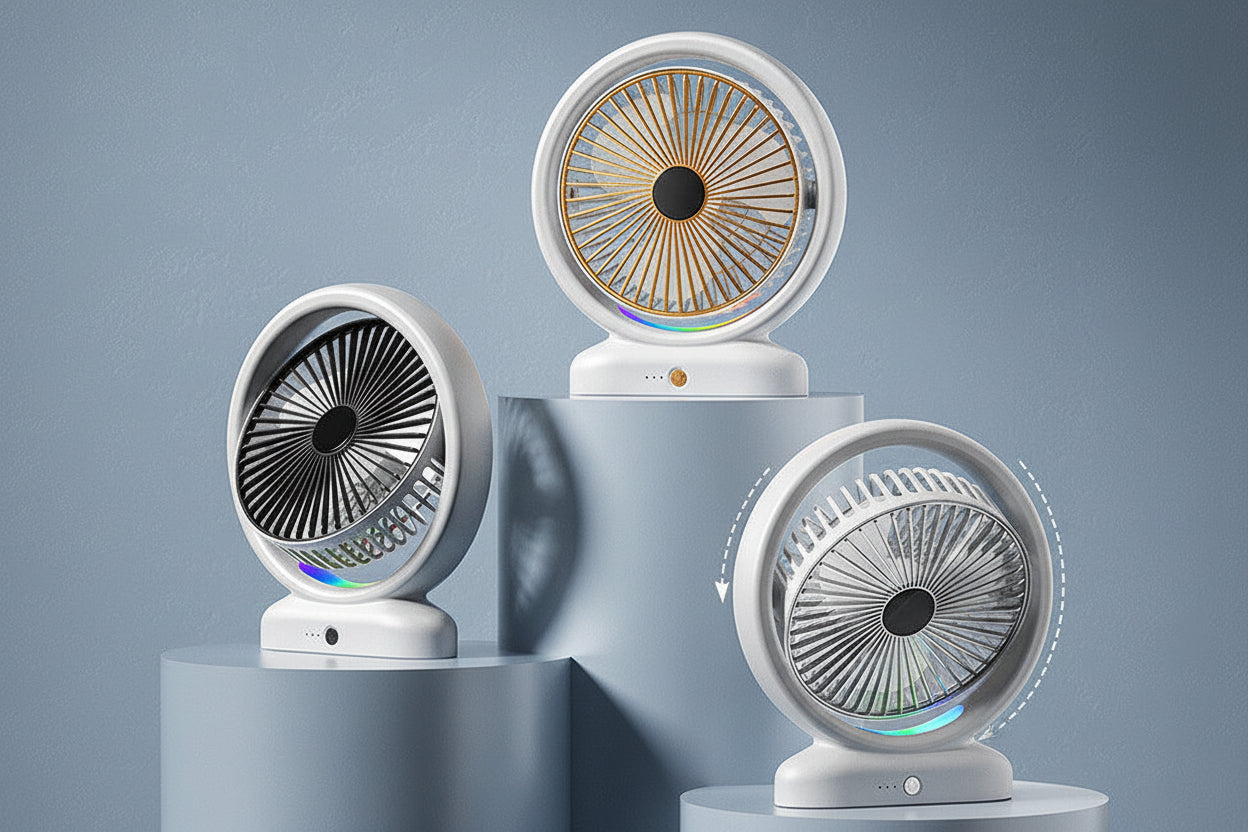 Ventilatore da Scrivania USB Ricaricabile Silenzioso