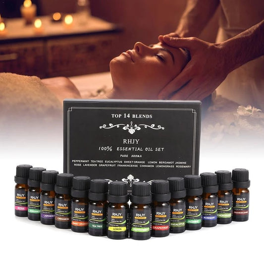 Set 14 Oli Essenziali Puri per Aromaterapia Diffusore - Relax Benessere Naturale