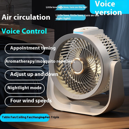 Ventilatore Elettrico USB Ricaricabile da Tavolo con Controllo Intelligente